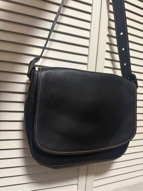 Coach 1941 Saddle Bag Black Leather Crossbody Contrast Stitch From Archives